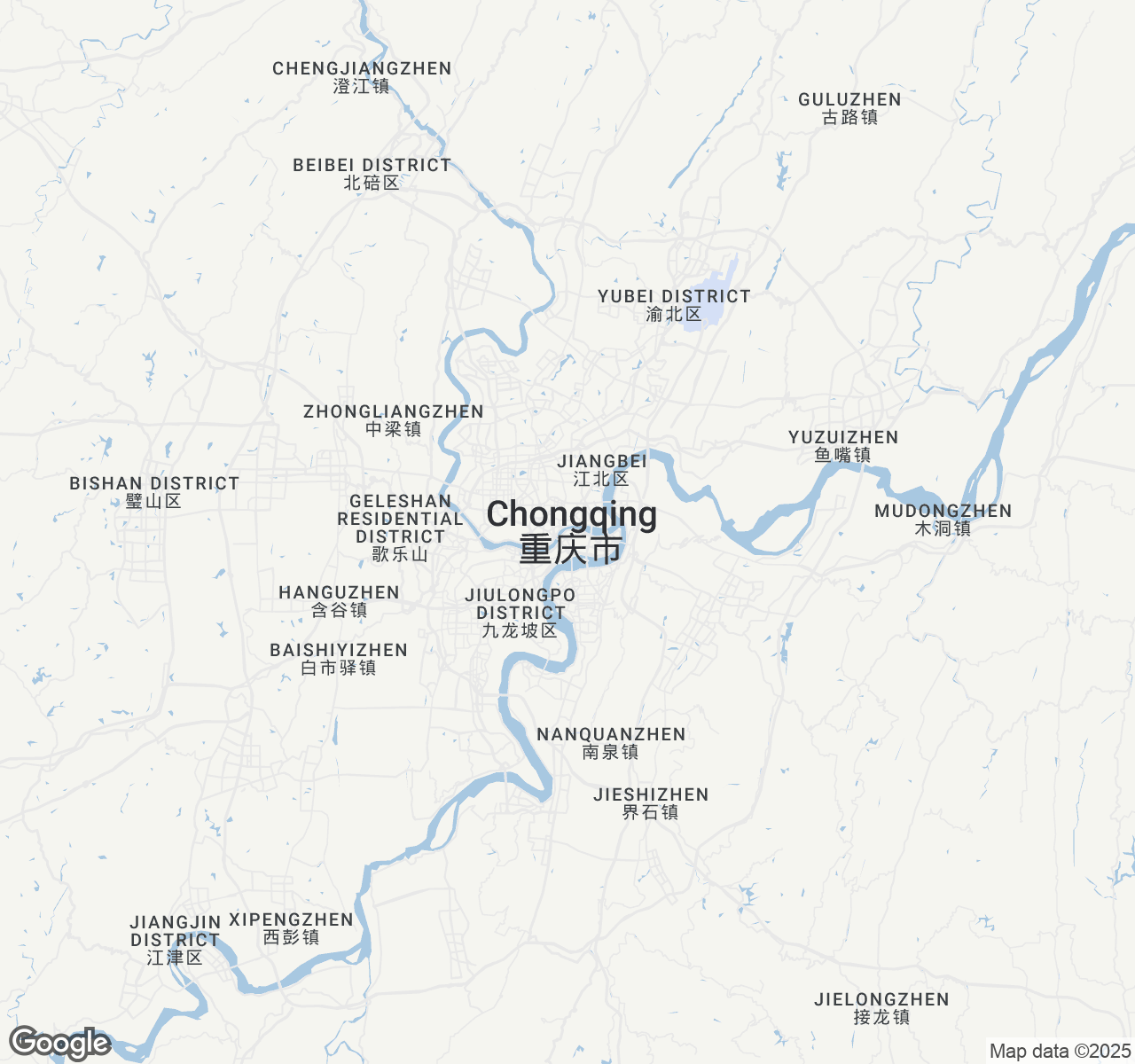 Map of Chongqing